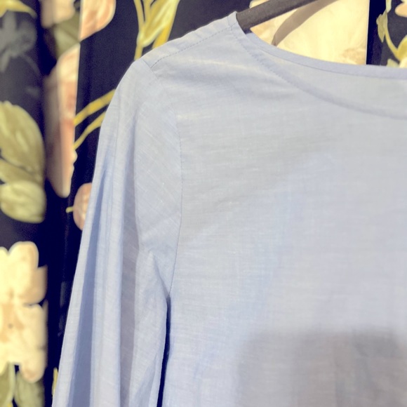 Anne Taylor Light Blue Blouse 3/4 Sleeves White Lace Cuffs  - S - Picture 6 of 7